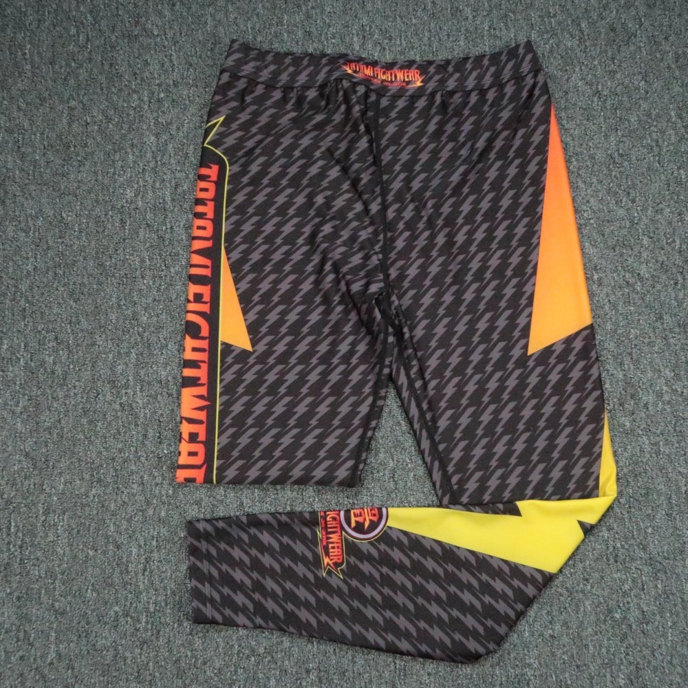 Tatami Pants Mens XXL Black Gray Fight Wear Lighting Bolt Grappling Spat BJJ
